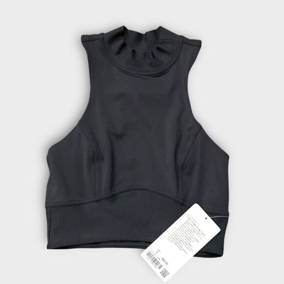 NWT Lululemon Train Free Crop Tank Graphite Grey 4 Activewear NEW - Picture 9 of 9